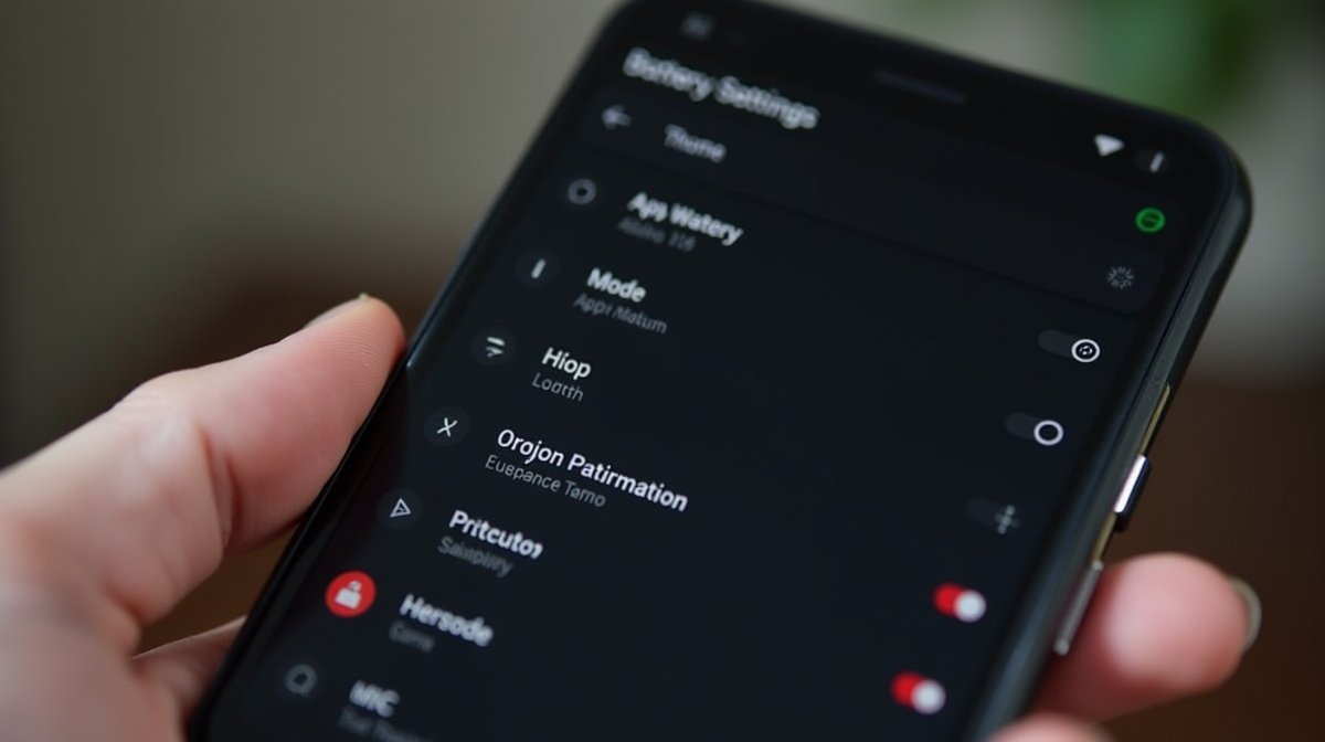 Phone battery settings screen